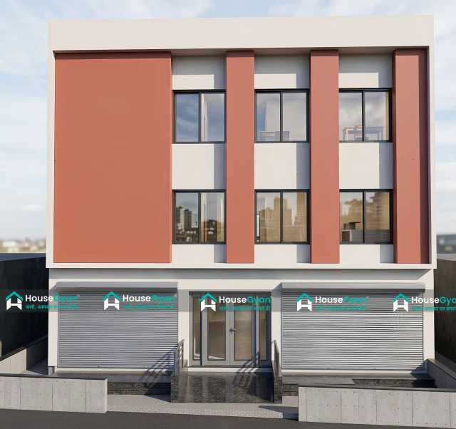 45x40 G+2 Modern Shop with Residential Elevation Design 45x40 G+2 Modern Shop with Residential Elevation Design
